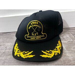 Invitation 1989 Baseball Cap Hat Men's Adjustable Size Yellow Embroidered Black